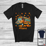 MacnyStore - Personalized Turkey Driving School Bus; Amazing Thanksgiving Turkey Driver; Custom Name Family T-Shirt