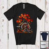 MacnyStore - Personalized Turkey Playing Hockey Team; Joyful Thanksgiving Fall Tree Custom Name Player T-Shirt