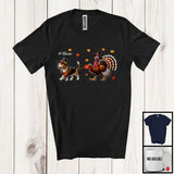 MacnyStore - Personalized Turkey Walking With Beagle; Happy Thanksgiving Custom Name Family T-Shirt