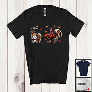 MacnyStore - Personalized Turkey Walking With Sheltie. Happy Thanksgiving Custom Name Family T-Shirt