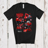 MacnyStore - Personalized Valentine Squad; Joyful Hearts Custom Name Boys; Construction Vehicles Truck T-Shirt