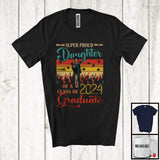 MacnyStore - Personalized Vintage Retro Daughter Class Of 2024 Graduate, Super Proud Graduation Custom Name Family T-Shirt