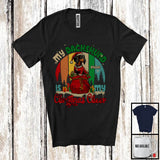 MacnyStore - Personalized Vintage Retro My Dachshund Is My Christmas Cheer; Merry X-mas Santa Custom Name T-Shirt