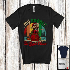 MacnyStore - Personalized Vintage Retro My Poodle Is My Christmas Cheer; Merry X-mas Santa Custom Name T-Shirt