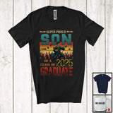 MacnyStore - Personalized Vintage Retro Son Class Of 2025 Graduate, Super Proud Graduation Custom Name Family T-Shirt