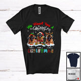 MacnyStore - Personalized We Woof You A Merry Christmas; Lovely Plaid Leonbergers Custom Name T-Shirt