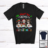 MacnyStore - Personalized We Woof You A Merry Christmas; Lovely Plaid Shih Tzus Custom Name T-Shirt