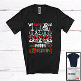 MacnyStore - Personalized We Woof You A Merry Christmas; Lovely Three Santa Landseers; X-mas Tree T-Shirt