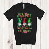 MacnyStore - Personalized We're Fine Everything; Lovely Christmas Three Gnome Groovy; Custom Name Teacher T-Shirt