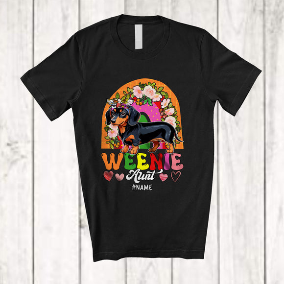 MacnyStore - Personalized Weenie Aunt; Wonderful Mother's Day Flowers Dachshund; Custom Name Family T-Shirt