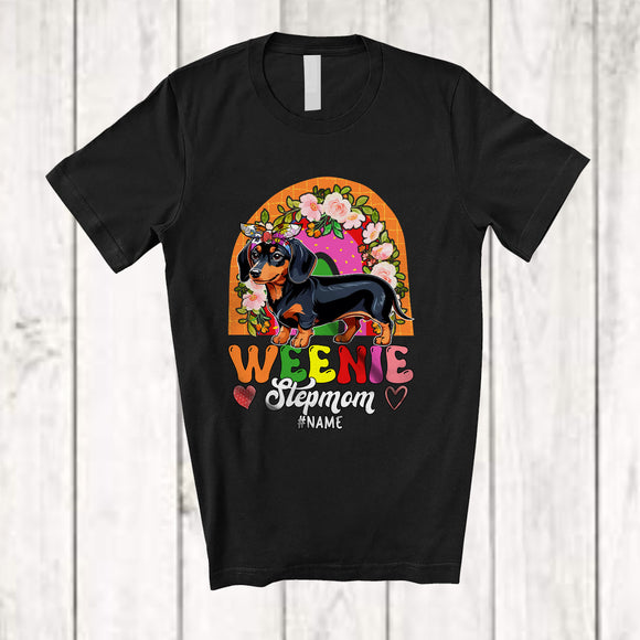 MacnyStore - Personalized Weenie Stepmom; Wonderful Mother's Day Flowers Dachshund; Custom Name Family T-Shirt