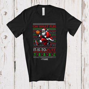 MacnyStore - Personalized What Fun It Is To Play; Wonderful Christmas Sweater Custom Name Playing Basketball T-Shirt