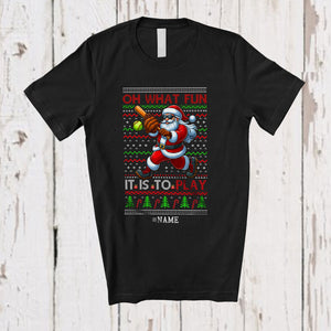 MacnyStore - Personalized What Fun It Is To Play; Wonderful Christmas Sweater Custom Name Playing Softball T-Shirt