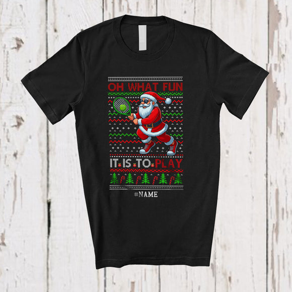 MacnyStore - Personalized What Fun It Is To Play; Wonderful Christmas Sweater Custom Name Playing Tennis T-Shirt