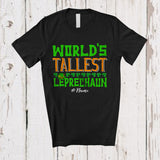 MacnyStore - Personalized World's Tallest Leprechaun; Joyful St. Patrick's Day Custom Name Irish Shamrocks T-Shirt