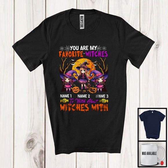 MacnyStore - Personalized You Are My Favorite Witches; Adorable Thanksgiving Custom Name Three Witches T-Shirt
