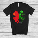 MacnyStore - Personalized Zero Lucks Given; Proud St. Patrick's Day Lucky; Custom Name Chinese Flag Shamrock T-Shirt