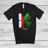 MacnyStore - Personalized Zero Lucks Given; Proud St. Patrick's Day Lucky; Custom Name French Flag Shamrock T-Shirt