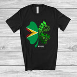 MacnyStore - Personalized Zero Lucks Given; Proud St. Patrick's Day Lucky; Custom Name Guyanese Flag Shamrock T-Shirt