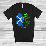 MacnyStore - Personalized Zero Lucks Given; Proud St. Patrick's Day Lucky; Custom Name Scottish Flag Shamrock T-Shirt