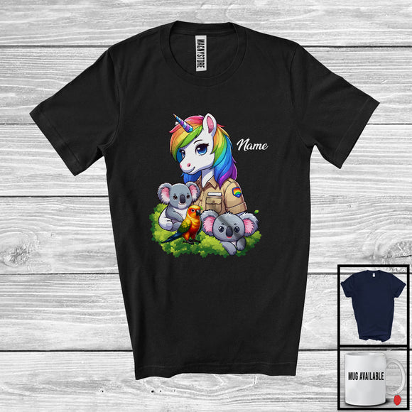 MacnyStore - Personalized Zoo Keeper Unicorn; Adorable Custom Name Zoo Keeper; Worker Unicorn Careers T-Shirt