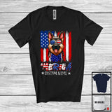 MacnyStore - Personalized 'Merica, Proud 4th Of July Custom Name German Shepherd, USA Flag Patriotic T-Shirt