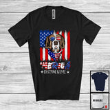 MacnyStore - Personalized 'Merica, Proud 4th Of July Custom Name St. Bernard Owner, USA Flag Patriotic T-Shirt