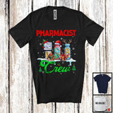 MacnyStore - Pharmacist Crew; Cheerful Christmas Three Santa Elf Reindeer Jobs Tools; Proud Careers T-Shirt