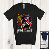 MacnyStore - Phlebotomist; Amazing Thanksgiving Leopard Turkey Girl Women; Proud Jobs Family Group T-Shirt