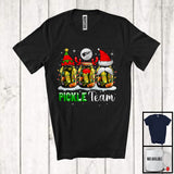 MacnyStore - Pickle Team; Amazing Christmas Three Santa Elf Reindeer Can Pickles; Adult X-mas Lights T-Shirt