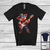 MacnyStore - Pig Playing Guitar Rock; Joyful Music Bass Guitar Guitarist; Farmer Farm Lover T-Shirt