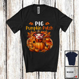 MacnyStore - Pig Pumpkin Patch; Lovely Thanksgiving Pig In Pumpkin; Farm Animal Farmer Lover T-Shirt