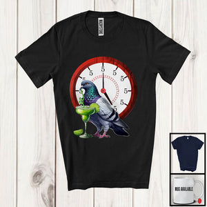 MacnyStore - Pigeon Drinking Cocktail, Humorous Bird Cocktail Lover, Matching Drinking Drunker Group T-Shirt