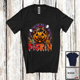 MacnyStore - Pigkin; Creepy Halloween Costume Rainbow Pig Face Pumpkin Lover; Farm Animal Farmer T-Shirt