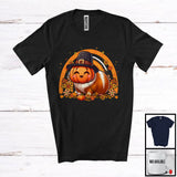 MacnyStore - Pilgrim Guinea Pig Pumpkin Face; Adorable Thanksgiving Fall Flowers Rainbow; Animal Lover T-Shirt