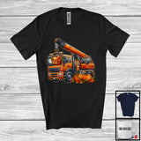 MacnyStore - Pilgrim Turkey Driving Crane Truck, Wonderful Thanksgiving Pumpkins Driver Team, Family Group T-Shirt