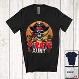 MacnyStore - Pirate Aunt, Amazing Halloween Costume Pirate Skull Lover, Moon Matching Family Group T-Shirt