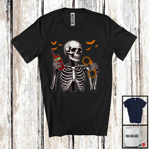 MacnyStore - Police Officer Skeleton, Scary Halloween Costume Skeleton Skull Lover, Proud Careers Group T-Shirt