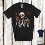 MacnyStore - Police Officer Skeleton, Scary Halloween Costume Skeleton Skull Lover, Proud Careers Group T-Shirt