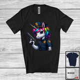 MacnyStore - Police Officer Unicorn; Cute Magical Unicorn Police Officer Worker; Proud Careers Jobs Group T-Shirt