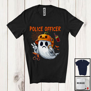 MacnyStore - Police Officer; Humorous Halloween Costume Ghost Boo Lover; Matching Careers Jobs Group T-Shirt