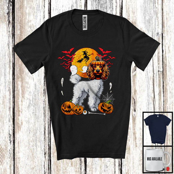 MacnyStore - Poodle Pumpkin Face Cosplay, Scary Halloween Costume Poodle Lover, Family Group T-Shirt