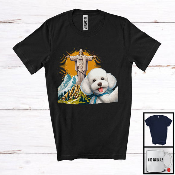 MacnyStore - Poodle Selfie With Jesus Statue; Lovely Poodle Owner Lover; Matching Family Group T-Shirt