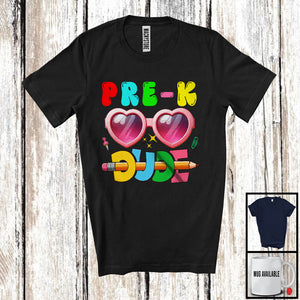 MacnyStore - Pre-K Dude; Adorable Back To School First Day Pink Sunglasses; Girls Students Teacher T-Shirt