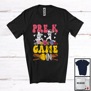 MacnyStore - Pre-K Game On; Joyful First Day Of School Flowers Softball Player; Students Teacher T-Shirt