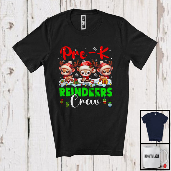 MacnyStore - Pre-K Reindeers Crew; Adorable Christmas Three Dancing Reindeers; Students Teacher Group T-Shirt