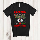 MacnyStore - Pretend I'm A Reindeer; Amusing Christmas Reindeer Face Cosplay; Snowing Family Group T-Shirt