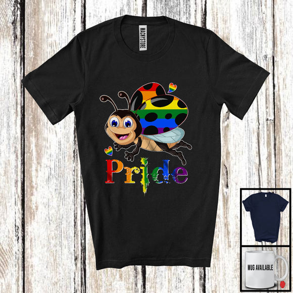 MacnyStore - Pride, Colorful LGBTQ Pride Lovely Ladybug LGBT Gay Rainbow Flag, Matching Ladybug Lover T-Shirt