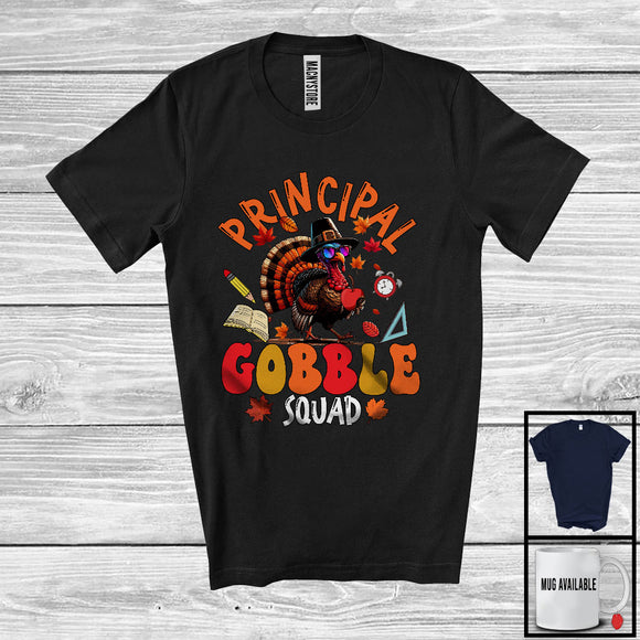 MacnyStore - Principal Gobble Squad; Humorous Thanksgiving Turkey Fall Leaves; Jobs Careers Group T-Shirt