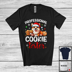 MacnyStore - Professional Cookie Tester; Wonderful Christmas Santa Corgi; Cookie Baker Baking Lover T-Shirt